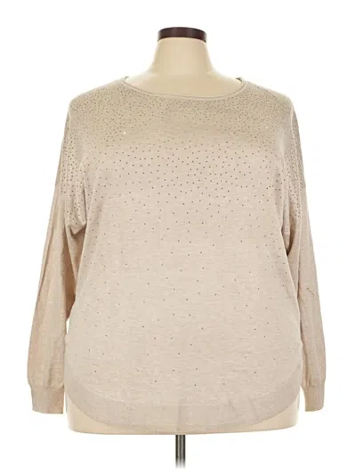 Pre-owned Liz Claiborne Career Long Sleeve T-shirt In Brown