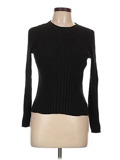 Pre-owned Liz Claiborne Career Pullover Sweater In Black