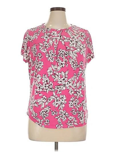 Liz Claiborne Career Short Sleeve Blouse In Pink