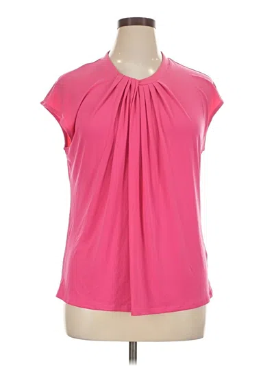 Liz Claiborne Career Short Sleeve Blouse In Pink