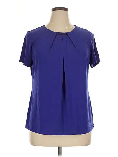 Liz Claiborne Career Short Sleeve Blouse In Purple