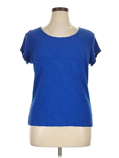 Pre-owned Liz Claiborne Career Short Sleeve T-shirt In Blue