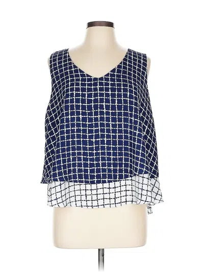Pre-owned Liz Claiborne Career Sleeveless Blouse In Blue