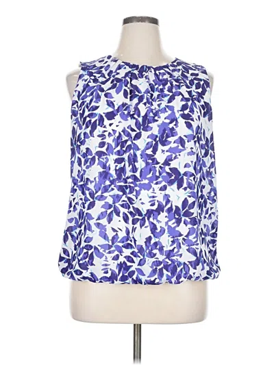 Pre-owned Liz Claiborne Career Sleeveless Blouse In Blue