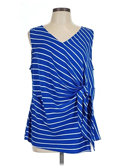 Pre-owned Liz Claiborne Career Sleeveless Blouse In Blue