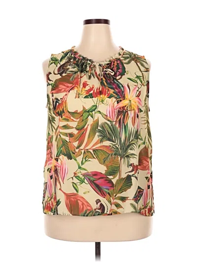 Pre-owned Liz Claiborne Career Sleeveless Blouse In Gold