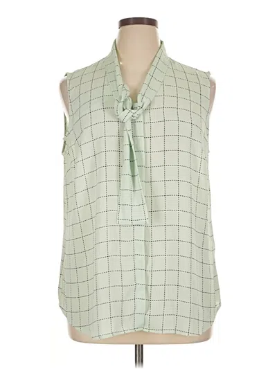 Pre-owned Liz Claiborne Career Sleeveless Blouse In Green