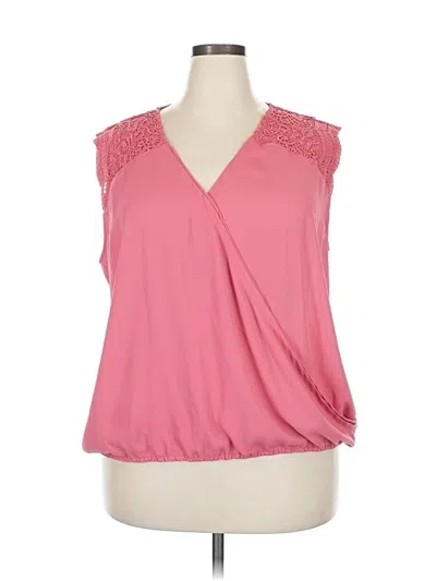 Pre-owned Liz Claiborne Career Sleeveless Blouse In Pink
