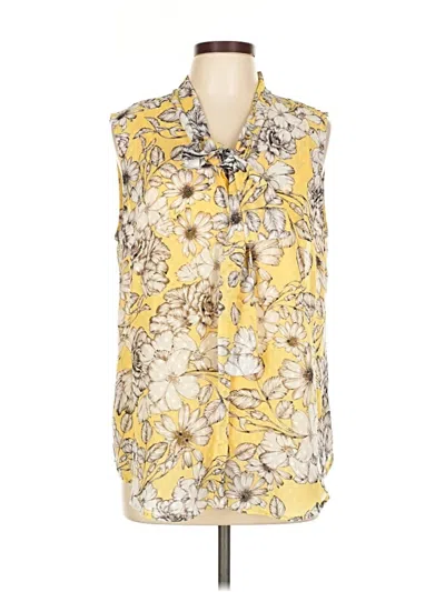Pre-owned Liz Claiborne Career Sleeveless Blouse In Yellow