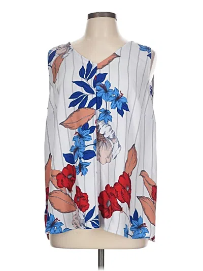 Pre-owned Liz Claiborne Career Sleeveless T-shirt In White