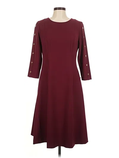 Pre-owned Liz Claiborne Casual Dress In Burgundy