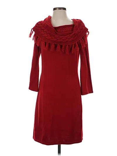 Pre-owned Liz Claiborne Casual Dress In Burgundy