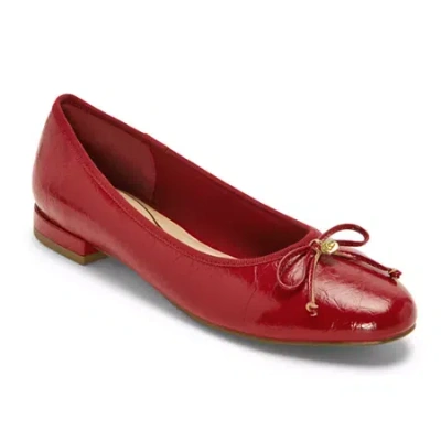 Liz Claiborne Chelsey Womens Round Closed Toe Ballet Flats In Red