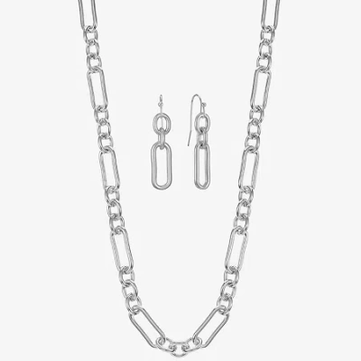 Liz Claiborne Collar Necklace & Drop Earring Womens 2-pc. Jewelry Set In Metallic