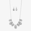 Liz Claiborne Collar Necklace And Drop Earring Womens 2-pc. Jewelry Set In Silver