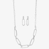 Liz Claiborne Collar Necklace & Drop Earring Womens Glass 2-pc. Jewelry Set In Metallic