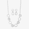 Liz Claiborne Collar Necklace And Drop Earring Womens Hypoallergenic 2-pc. Jewelry Set In Metallic