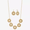 Liz Claiborne Collar Necklace And Drop Earring Womens Round 2-pc. Jewelry Set In Gold