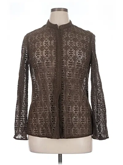 Pre-owned Liz Claiborne Collection Cardigan Sweater In Brown