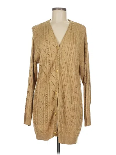 Pre-owned Liz Claiborne Collection Cardigan Sweater In Tan