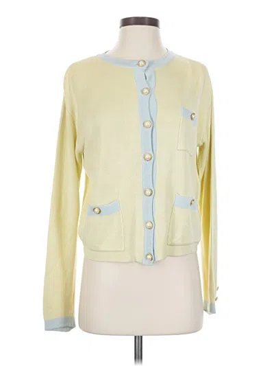 Pre-owned Liz Claiborne Collection Cardigan Sweater In Yellow