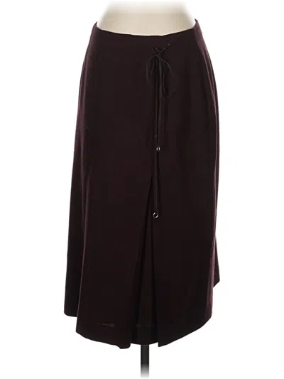 Pre-owned Liz Claiborne Collection Casual Skirt In Burgundy