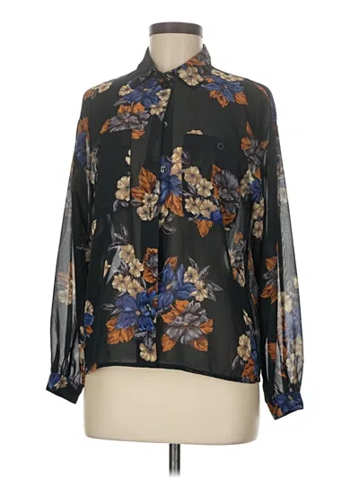 Pre-owned Liz Claiborne Collection Long Sleeve Blouse In Black