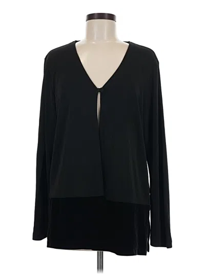 Pre-owned Liz Claiborne Collection Long Sleeve Blouse In Black