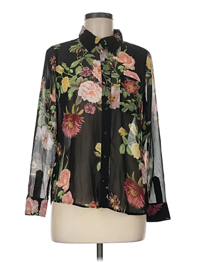 Pre-owned Liz Claiborne Collection Long Sleeve Blouse In Black