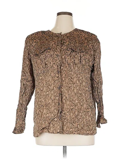 Pre-owned Liz Claiborne Collection Long Sleeve Blouse In Brown