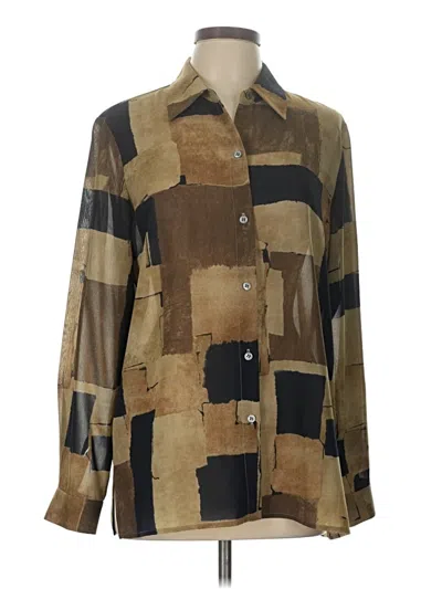 Pre-owned Liz Claiborne Collection Long Sleeve Blouse In Brown