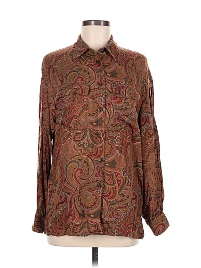 Pre-owned Liz Claiborne Collection Long Sleeve Blouse In Brown
