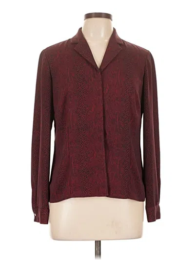 Pre-owned Liz Claiborne Collection Long Sleeve Blouse In Burgundy