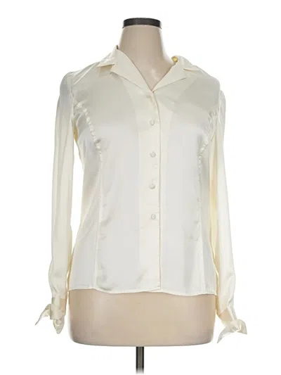 Pre-owned Liz Claiborne Collection Long Sleeve Blouse In Ivory