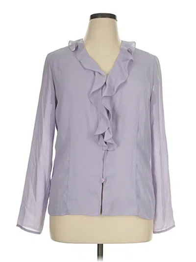 Pre-owned Liz Claiborne Collection Long Sleeve Blouse In Purple