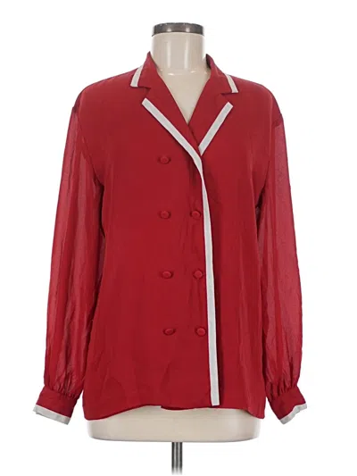 Pre-owned Liz Claiborne Collection Long Sleeve Blouse In Red