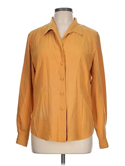Pre-owned Liz Claiborne Collection Long Sleeve Blouse In Tan