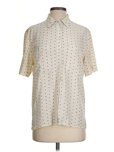Pre-owned Liz Claiborne Collection Short Sleeve Blouse In Ivory