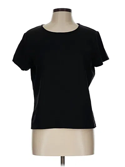 Pre-owned Liz Claiborne Collection Short Sleeve Top Black Crew Neck Tops