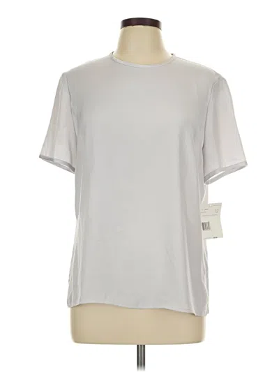 Pre-owned Liz Claiborne Collection Short Sleeve Top Silver Crew Neck Tops