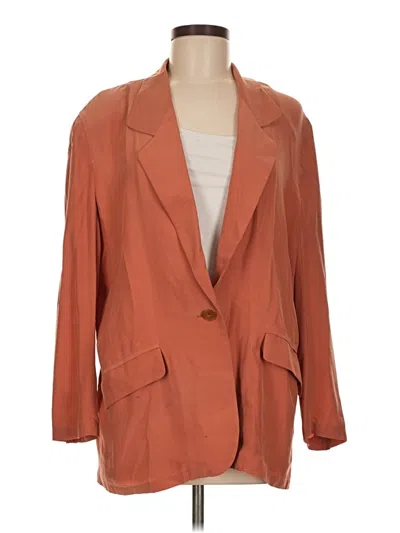Pre-owned Liz Claiborne Collection Silk Blazer Jacket In Orange