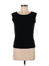 Liz Claiborne Collection Sleeveless Top Black Boatneck Tops In Black