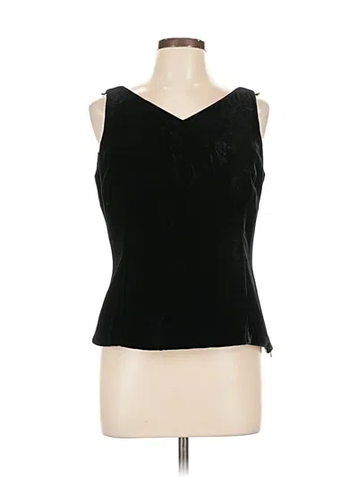 Pre-owned Liz Claiborne Collection Sleeveless Top Black V-neck Tops