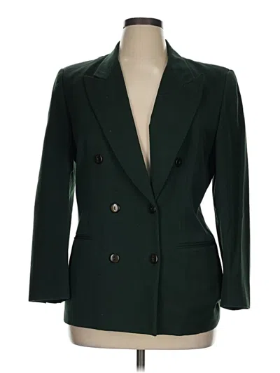Pre-owned Liz Claiborne Collection Wool Blazer Jacket In Green