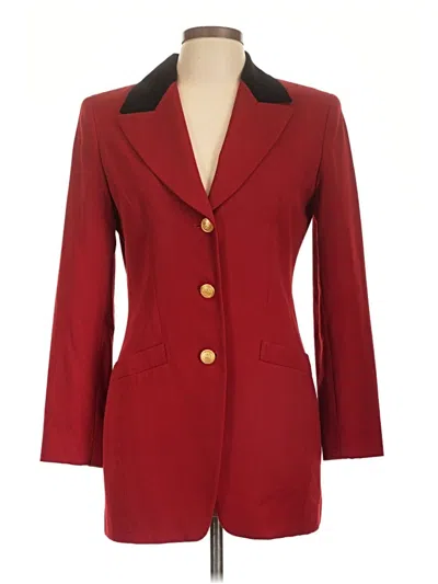 Pre-owned Liz Claiborne Collection Wool Blazer Jacket In Red