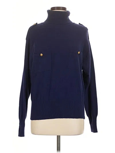 Pre-owned Liz Claiborne Collection Wool Pullover Sweater In Blue