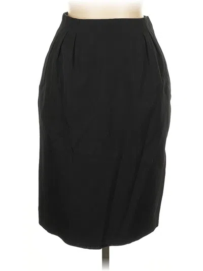 Pre-owned Liz Claiborne Collection Wool Skirt In Black