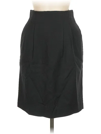 Pre-owned Liz Claiborne Collection Wool Skirt In Black