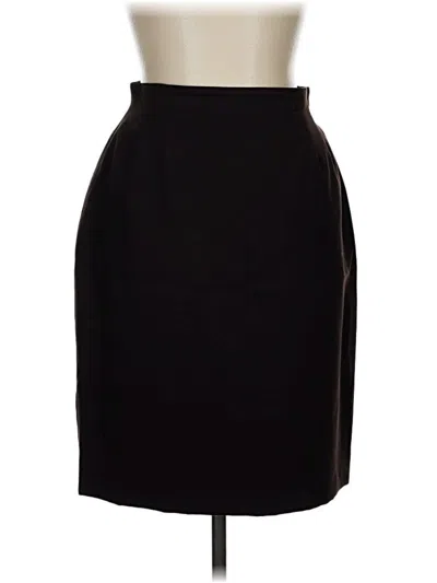Pre-owned Liz Claiborne Collection Wool Skirt In Black
