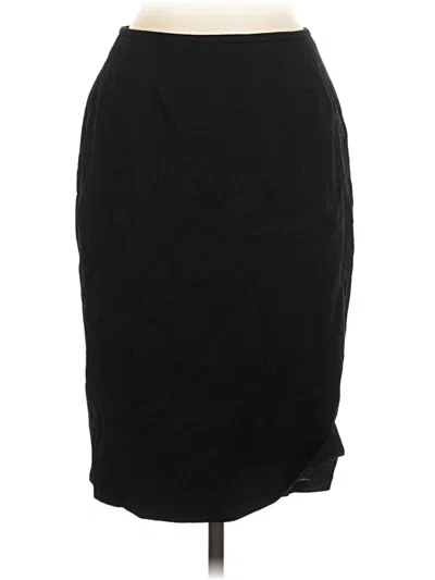 Pre-owned Liz Claiborne Collection Wool Skirt In Black